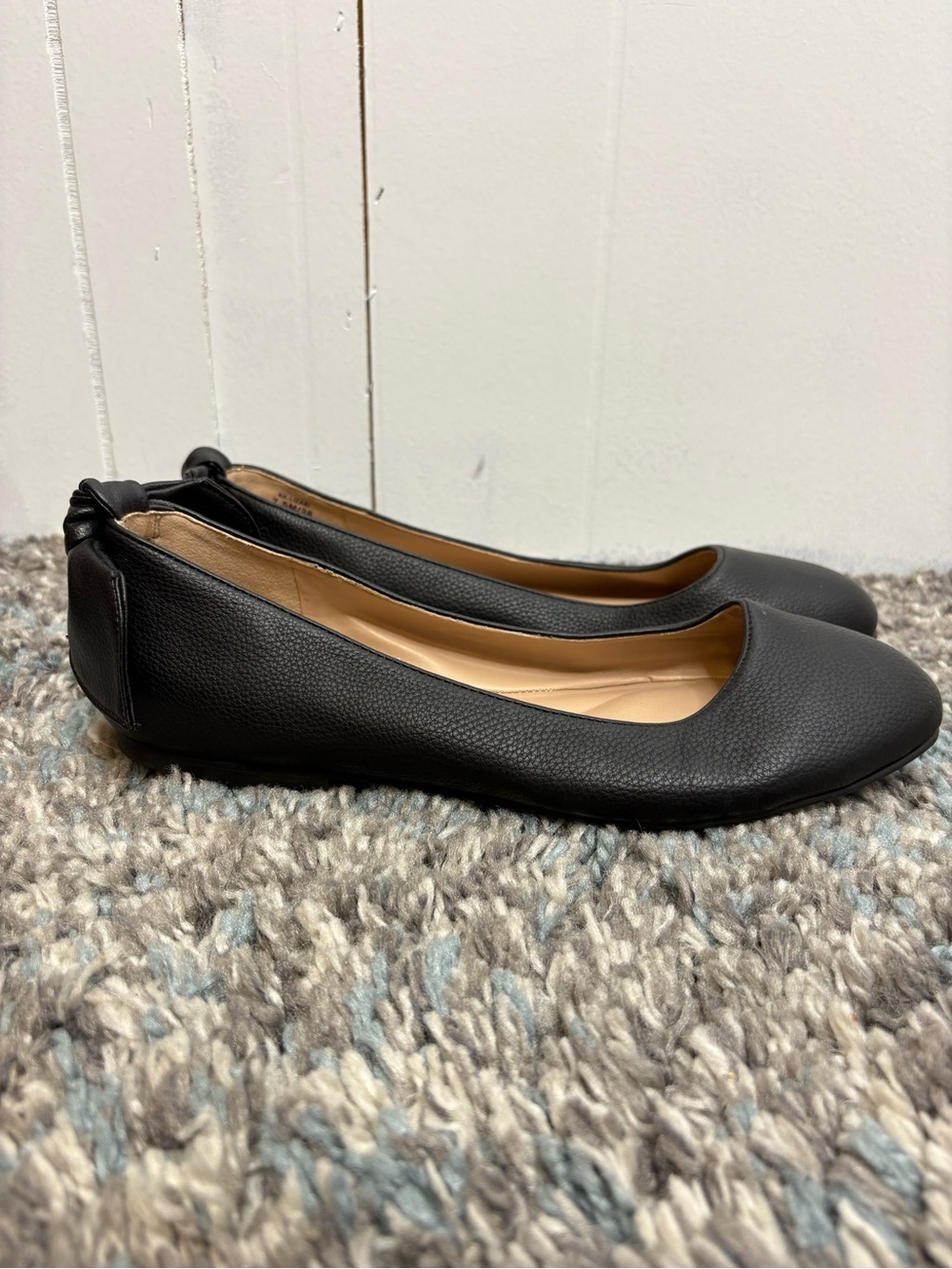 Kelly Katie Shoes Womens 7.5 Lizabi Ballet Flats Bow Pebbled Leather Feminine